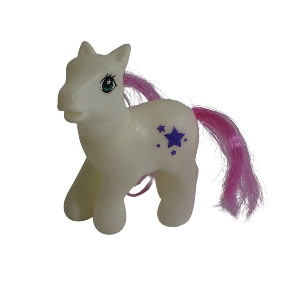 Greenbrier International White Purple Star Pony Toy with Pink Hair Figure